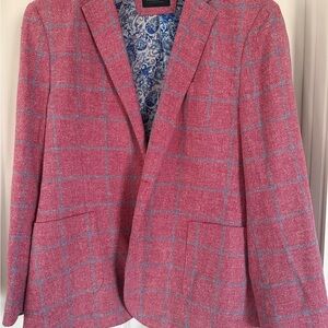 Tailorbyrd Pink and Blue Checkered Blazer